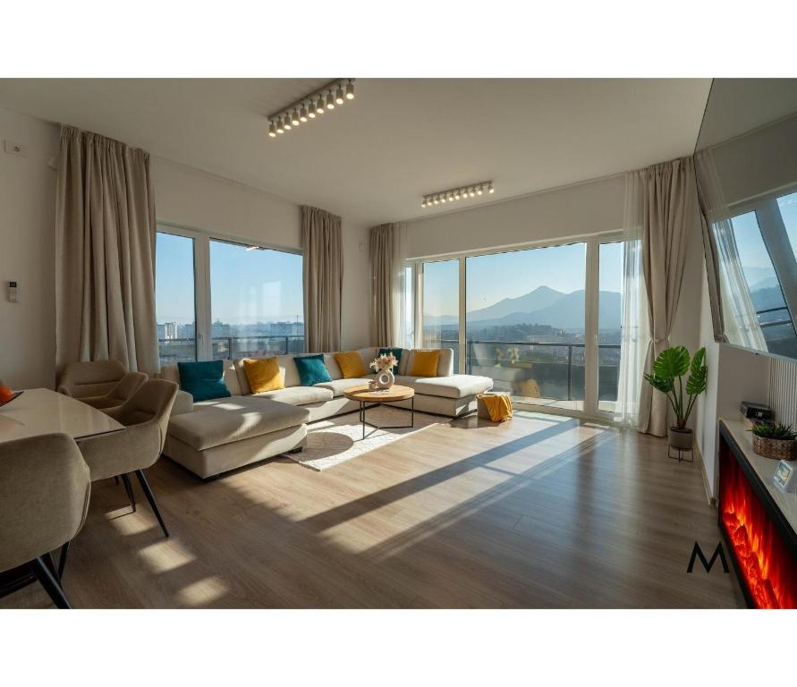 Image 1 of Luxury Penthouse 11th Floor Mountain View Large Terrace Floor Heating New Building Board Games Self Check-in Shopping Center 360 Tour Free Parking
